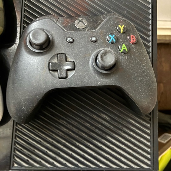 Xbox Console with White and Camouflage Controllers
